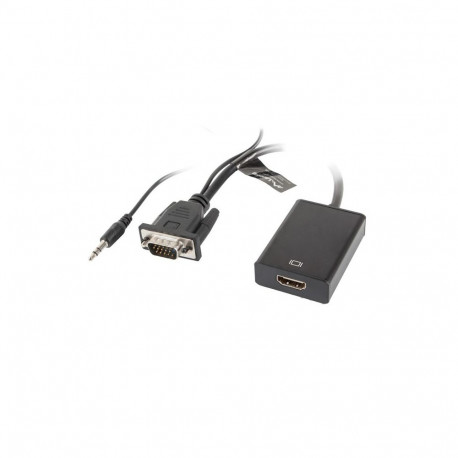 VGA Converter - Lanberg Ad-0021-bk 0.2m HDMI To VGA Adapter Black
