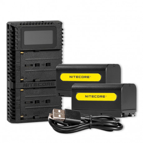 Camera Battery - Nitecore NP F Pro Kit – 2 × 5200mAh Batteries