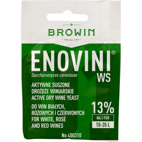 Browin Enovini WS Dry Table Wine Yeast 400310, 7g, 35L, dried, red wine, white wine, rosé wine