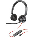 POLY stereo-peakomplekt 3320 Microsoft Teamsi sertifikaadiga USB-C, USB-C/A-adapter, must