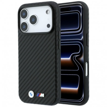 BMW BMW M Carbon Metal Logo MagSafe Case for iPhone 17 Pro / 18 Pro - Black