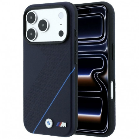 BMW BMW M Tire Track Blue Line MagSafe Case for iPhone 17 Pro Max / 18 Pro Max - Navy Blue