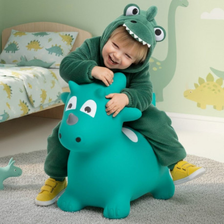 Dino kummist hüppeloom 59cm pumbaga, roheline