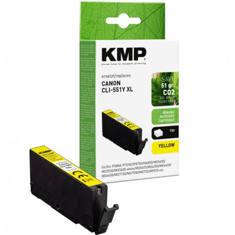 "KMP Tinte yellow ersetzt Canon CLI-551 Y XL 6446B001"
