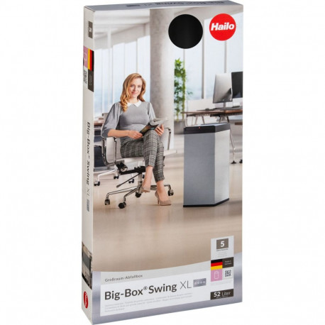 Hailo prügikast Big-Box Swing XL 52,0l, must