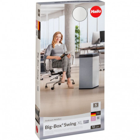 Hailo prügikast Big-Box Swing XL 52,0 l, valge