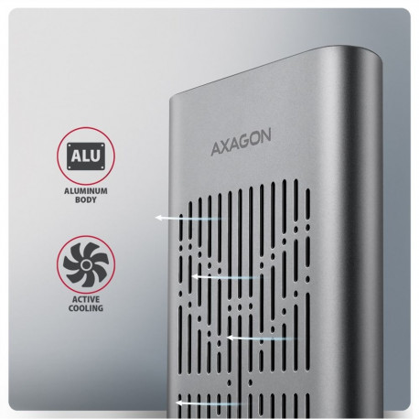 Axagon SSD-korpus EEM2-20GD USB-C 20Gbps Dual M.2 NVMe CLONE MASTER