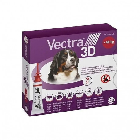 CEVA parasiidivastased tilgad koertele Vectra 3D (üle 40kg), 3 x 8ml
