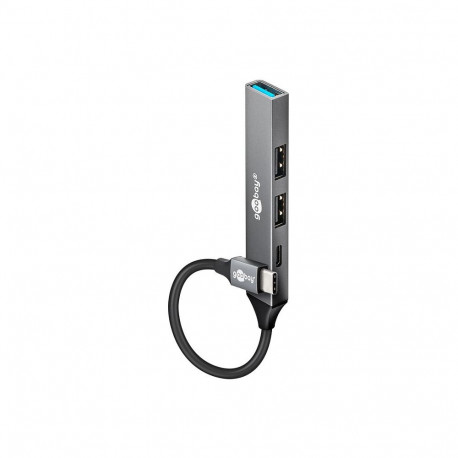 "Goobay Slim 4-Port USB-Hub, USB-C™ auf USB-C™/USB-A, 5 Gbit/s"