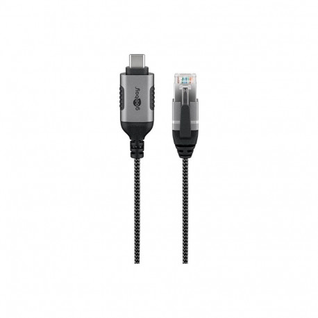 Goobay Etherneti adapterkaabel USB-C 3.2 Gen2 > RJ-45 5m, must/hall