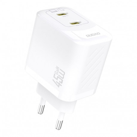 Dudao Dudao A28PEU PD 45W GaN 2xUSB-C Wall Charger - White