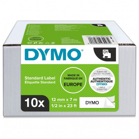 "1x10 Dymo D1 Schriftband 12mmx7m schwarz auf wei"
