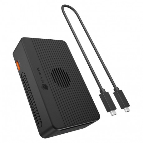 "RAID Gehäuse für 2x M.2 NVMe SSD mit DockingStation, Host 40 Gbps, Videoausgang 8K@30 Hz, Software 