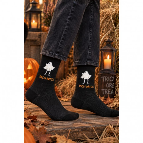 SOKISAHTEL RICH WITCH kummitusega musta värvi Halloweeni sokid