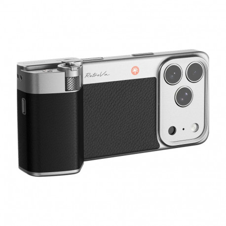 Phone Camera Grip - PGYTECH Retrova Grip Kit for iPhone 17 Pro Graphite Black