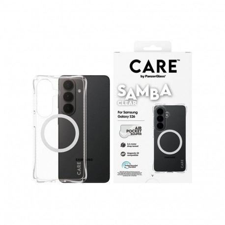 CARE by PanzerGlass ümbris Samba Samsung New Galaxy S26 jaoks, läbipaistev valge Qi