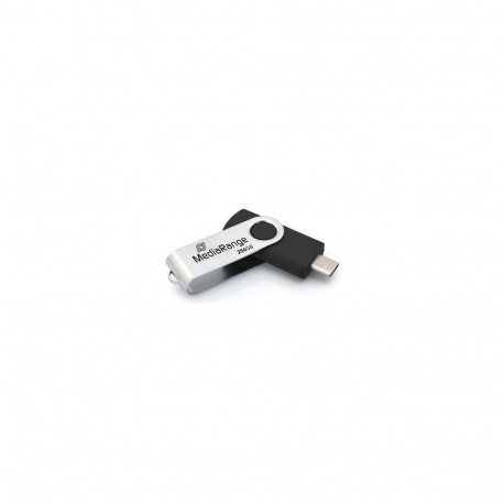 MediaRange MR1955 USB flash drive 256 GB USB Type-C 3.2 Gen 1 (3.1 Gen 1) Black, Silver