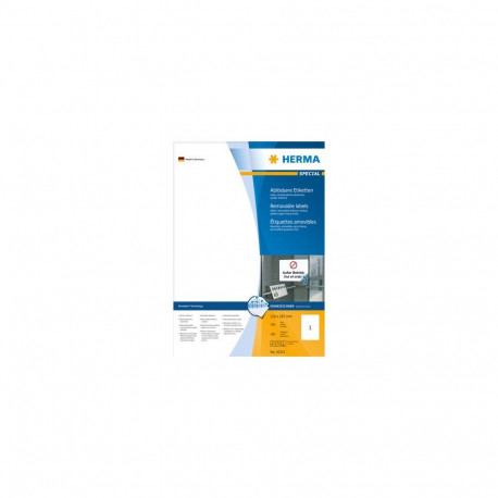 HERMA eemaldatavad etiketid A4 210x297mm eemaldatav mattpaber 100 tk, valge