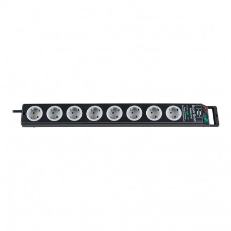 Brennenstuhl 1153380118 power extension 2.5 m 8 AC outlet(s) Black, Grey