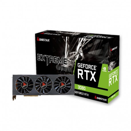 Graphics Card|BIOSTAR|NVIDIA GeForce RTX 3080|10 GB|GDDR6X|PCIE 4.0 16x|GPU 1440 MHz|Triple slot Fan