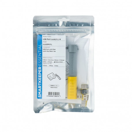 Smartkeeper pordiblokeerija UL03PKYL + võti USB Type-A, kollane, 1 tk