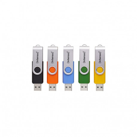 Intenso 5 x USB flash drive Office Line, 16 GB, USB-A, 3.2 Gen 1x1, assorted colors