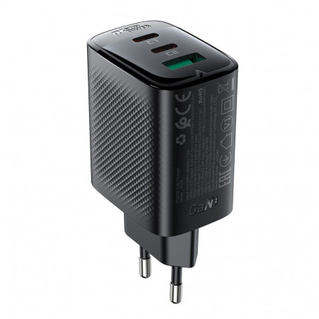 Acefast A108 GaN PD 67W 2xUSB-C 1xUSB-A Wall Charger - Black