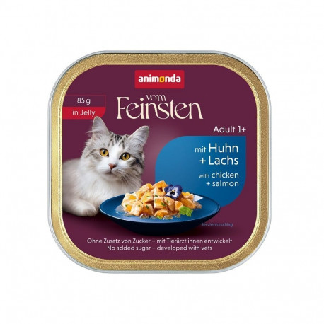 ANIMONDA Vom Feinsten märg kassitoit täiskasvanud kassidele tarretises kana ja lõhega 85g