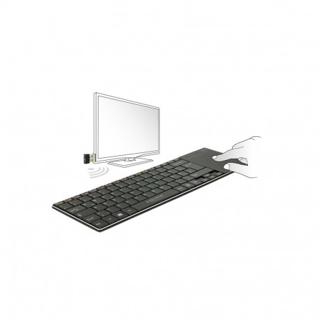 Klaviatuur, juhtmevaba, touchpad,toetab smartTV ja PC windowsiga, must,