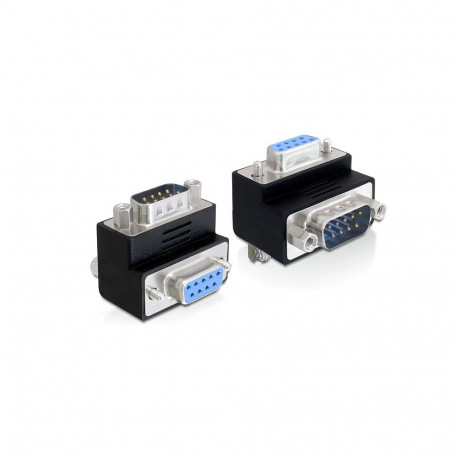 Üleminek Sub-D 9 pin (M) - Sub-D 9 pin (F), 90° nurgaga