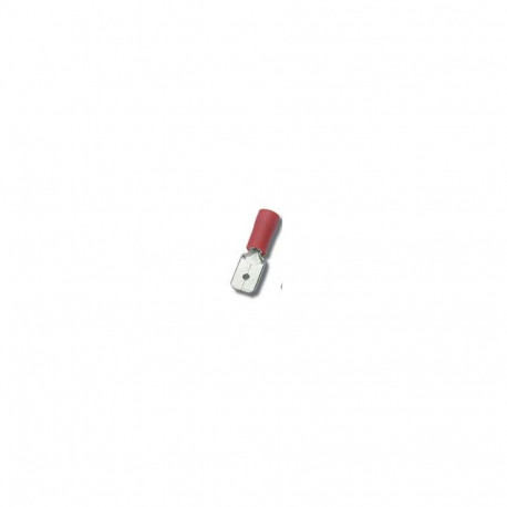 Faston pistik 4,8x0,8mm 0,25...1,5mm2 juhtmele, punane, 100tk