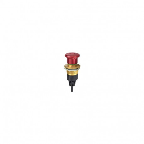 Emergency stop pushbutton, 22mm, 2NC, panel mount, 24VDC, 1A, IP67