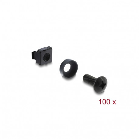 Delock Rack Mounting Set for 10″ and 19″ 100 pieces black