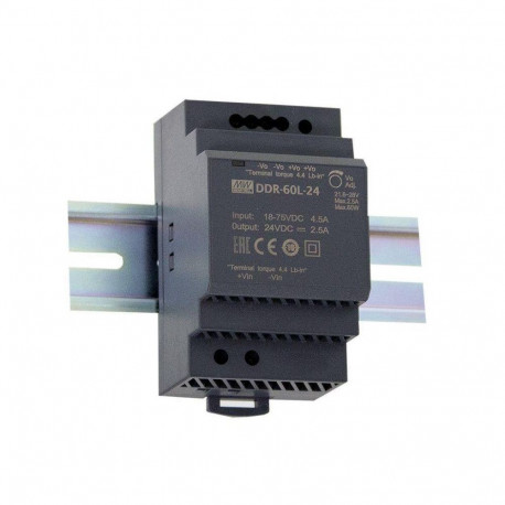 DC/DC konverter DIN-liistule 60W 9~36V-24V 2.5A