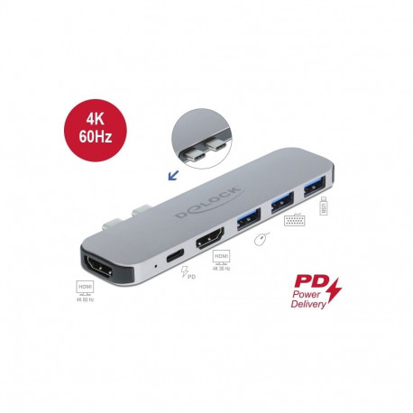 USB-C dock Mac´ile: 2xUSB-C (Thunderbolt), 2xHDMI, 3xUSB 3.2-A