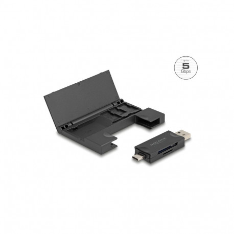 Delock Card Reader USB 5 Gbps USB Type-C™ / Type-A for SD and Micro SD memory cards with practical m