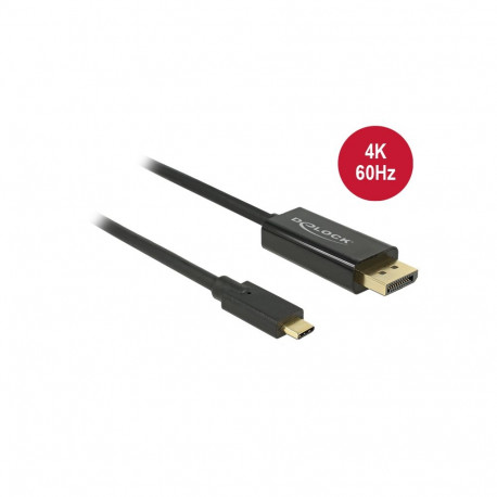 Delock Cable USB Type-C™ male > Displayport male (DP Alt Mode) 4K 60 Hz 2m black