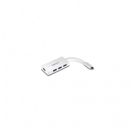 USB 3.0 hub, 4 porti,1xUSB-C pistik, kaabel 0.1m, valge