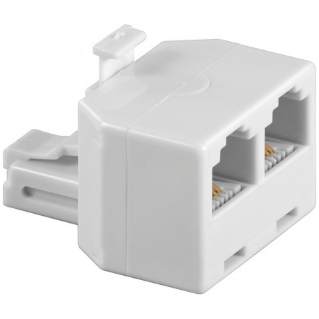 Adapter RJ11 (M) - 2xRJ11 (F), 1:1, valge