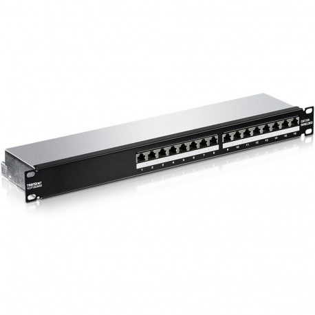 16-Port Cat6A Shielded 1U Patch Panel