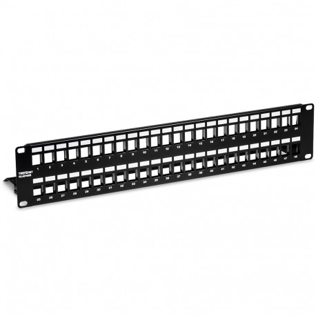 48-Port Blank Keystone Shielded Patch Panel