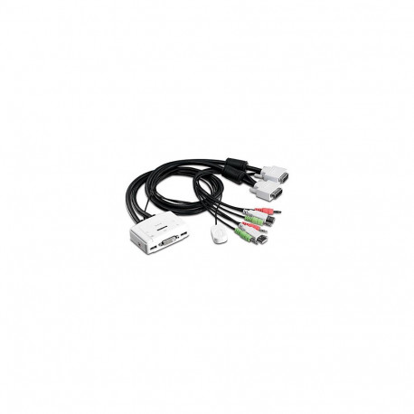 KVM switch: 2 porti, DVI, USB, audio, kaablitega, kuni 1920x1200