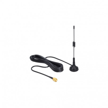 Delock ISM 433 MHz Antenna SMA 3 dBi omnidirectional fixed magnetic base black
