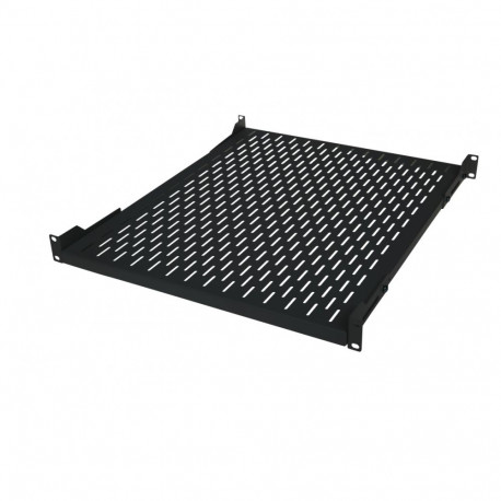Fixed shelf 19´´, 1U, 650mm, 4-point mounting RAL 9005 black