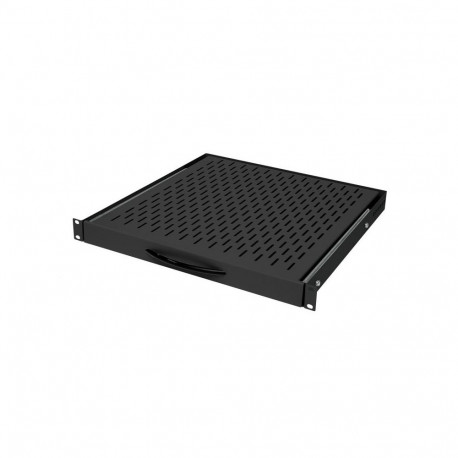 Adjustable shelf 19´´,1U, 450mm, 4-point mounting RAL 9005 black