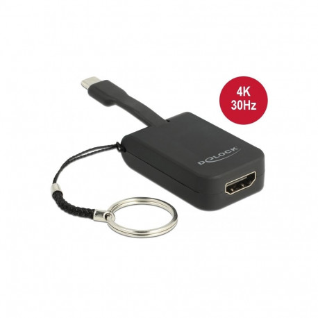 Üleminek USB-C (M) - HDMI (F) 4K@30Hz, võtmehoidjaga, sobib ka Mac´ile ning toetab ka Thunderbolt 3´