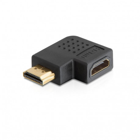 Adapter HDMI (M) - (F), nurgaga paremale, must