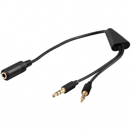Audio adapter for Apple iPhone 3.5mm plug, 4 pin - 2x3.5mm female 3-pin, stereo