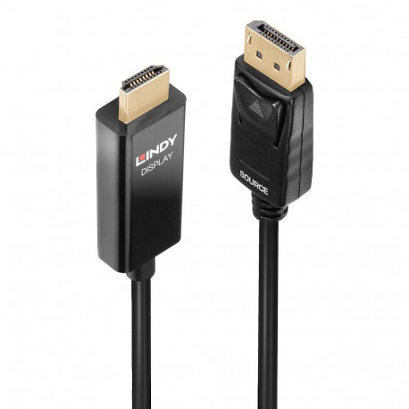 DisplayPort - HDMI kaabel 2.0m, must, 4K 4096x2160@60Hz, HDR