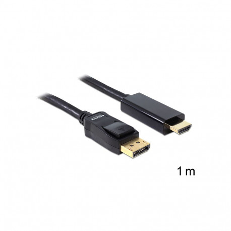 Displayport - HDMI kaabel 1.0m, must (sign suund DP>HDMI)